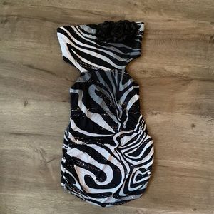 Spandex mini dress with cutouts